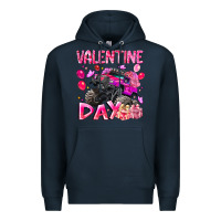 Navy Valentine Day Premium Hoodie - CowhideDigitalArt