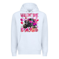 White Valentine Day Premium Hoodie - CowhideDigitalArt