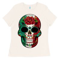 Bone Mexican Skull Ladies Tee - texasbilliewilder