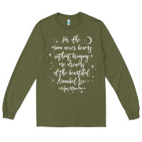 Army Green edgar allan poe literary gift, annabel lee quote gothic poet t shirt Long Sleeve Tee - trangStudio