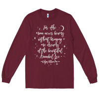 Burgundy edgar allan poe literary gift, annabel lee quote gothic poet t shirt Long Sleeve Tee - trangStudio