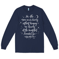 Navy edgar allan poe literary gift, annabel lee quote gothic poet t shirt Long Sleeve Tee - trangStudio