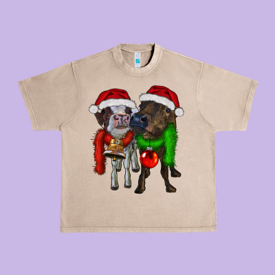 Two Christmas Heifers Urban Heavy Tee Designed By Ranaportraitstore