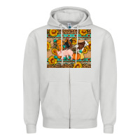 Dove Grey Fall Coop Animals Zipper Hoodie - Artiststas