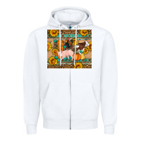 White Fall Coop Animals Zipper Hoodie - Artiststas