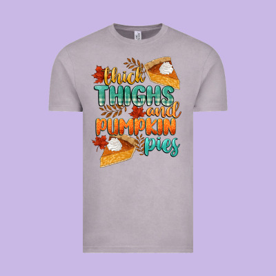 Thick Thighs And Pumpkin Pies Vintage Tee Designed By Cowgirlartshop