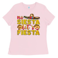 Bubblegum Pink No Siesta Let's Fiesta Ladies Tee - texasbilliewilder