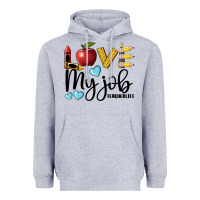 Heather Grey love my job teacher life Heavyweight Hoodie - BarkalooDesign