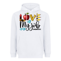 White love my job teacher life Heavyweight Hoodie - BarkalooDesign