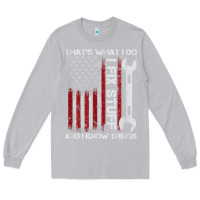 Moon Dust That_s What I Do I Fix Stuff And I Know Things American Flag Long Sleeve Tee - trangStudio