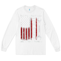 White That_s What I Do I Fix Stuff And I Know Things American Flag Long Sleeve Tee - trangStudio