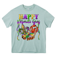 Arona happy mardi gras fleur de lis king cake crawfish Heavy Core Tee - RanaPortraitStore