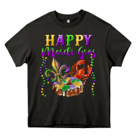 Asphalt happy mardi gras fleur de lis king cake crawfish Heavy Core Tee - RanaPortraitStore