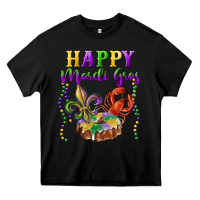 Black happy mardi gras fleur de lis king cake crawfish Heavy Core Tee - RanaPortraitStore