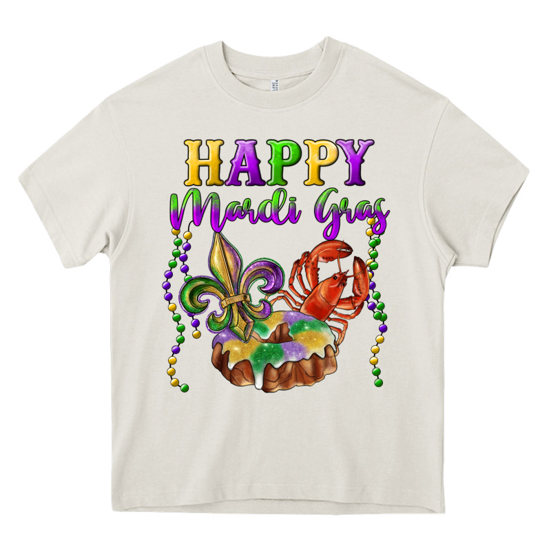 Happy Mardi Gras Fleur De Lis King Cake Crawfish Heavy Core Tee by RanaPortraitStore | Teevron