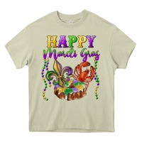 Mossy happy mardi gras fleur de lis king cake crawfish Heavy Core Tee - RanaPortraitStore