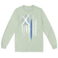 Matcha Scottish American Flag Combo Scotland USA Saltire Gift Long Sleeve Tee - trangStudio