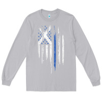 Moon Dust Scottish American Flag Combo Scotland USA Saltire Gift Long Sleeve Tee - trangStudio