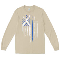 Mushroom Scottish American Flag Combo Scotland USA Saltire Gift Long Sleeve Tee - trangStudio