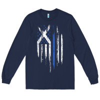 Scottish American Flag Combo Scotland Usa Saltire Gift Long Sleeve Tee | Teevron