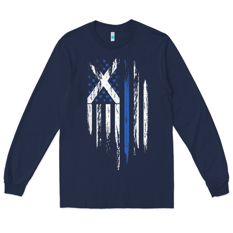 Scottish American Flag Combo Scotland Usa Saltire Gift Long Sleeve Tee by trangStudio | Teevron