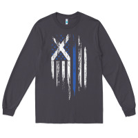 Smoke Scottish American Flag Combo Scotland USA Saltire Gift Long Sleeve Tee - trangStudio