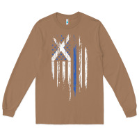Toasted Coconut Scottish American Flag Combo Scotland USA Saltire Gift Long Sleeve Tee - trangStudio