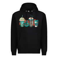 Black turquoise junkie coffee cups Premium Hoodie - Jasminsmagicworld