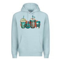 Blue Mist turquoise junkie coffee cups Premium Hoodie - Jasminsmagicworld