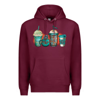 Burgundy turquoise junkie coffee cups Premium Hoodie - Jasminsmagicworld