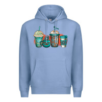 Colony Blue turquoise junkie coffee cups Premium Hoodie - Jasminsmagicworld