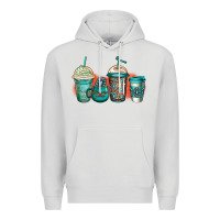 Dove Grey turquoise junkie coffee cups Premium Hoodie - Jasminsmagicworld