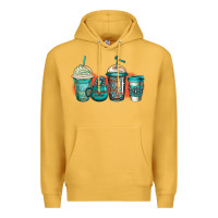 Mustard turquoise junkie coffee cups Premium Hoodie - Jasminsmagicworld