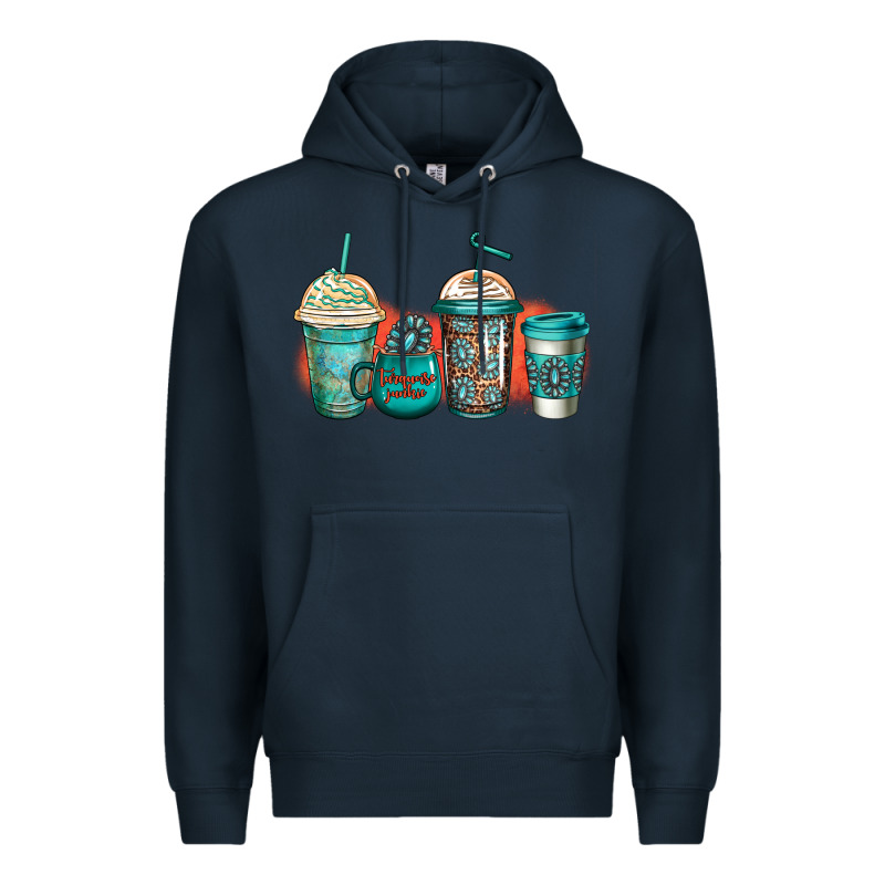 Turquoise Junkie Coffee Cups Premium Hoodie by Jasminsmagicworld | Teevron
