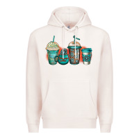Pale Pink turquoise junkie coffee cups Premium Hoodie - Jasminsmagicworld