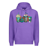 Purple turquoise junkie coffee cups Premium Hoodie - Jasminsmagicworld