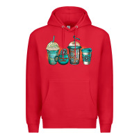 Red turquoise junkie coffee cups Premium Hoodie - Jasminsmagicworld