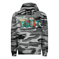 Slate Camo turquoise junkie coffee cups Premium Hoodie - Jasminsmagicworld