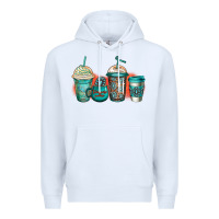White turquoise junkie coffee cups Premium Hoodie - Jasminsmagicworld