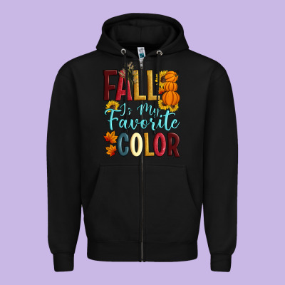 Fall Is My Favorite Color Zipper Hoodie Designed By Artiststas