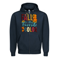 Navy Fall Is My Favorite Color Zipper Hoodie - Artiststas