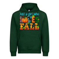 Forest Green just a girl who loves fall Urban Hoodie - AdoDesignShop