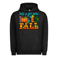 Pigment Black just a girl who loves fall Urban Hoodie - AdoDesignShop