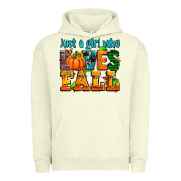 Pigment Pistachio just a girl who loves fall Urban Hoodie - AdoDesignShop