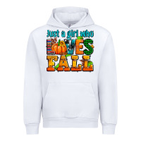White just a girl who loves fall Urban Hoodie - AdoDesignShop