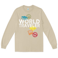 Mushroom world traveler passport stamp gift shirt for men and women t shirt Long Sleeve Tee - trangStudio