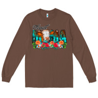 Chestnut Blessed Mama Flowers Cow Long Sleeve Tee - CowCowDesign
