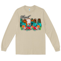 Blessed Mama Flowers Cow Long Sleeve Tee | Teevron