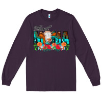 Plum Blessed Mama Flowers Cow Long Sleeve Tee - CowCowDesign