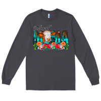 Smoke Blessed Mama Flowers Cow Long Sleeve Tee - CowCowDesign